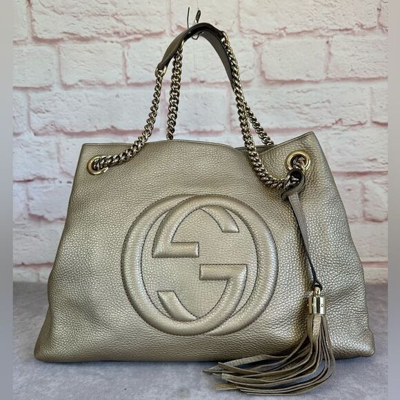 Gucci Handbags - Gucci Leather Medium Chain Soho Shoulder Bag